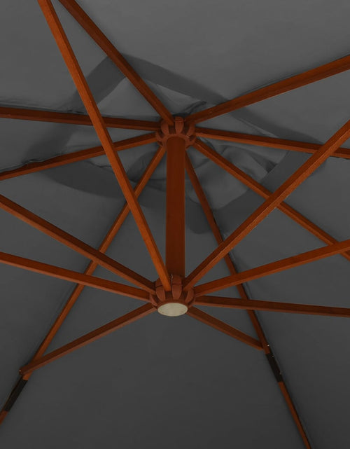 Încărcați imaginea în vizualizatorul Galerie, Umbrelă suspendată cu stâlp din lemn, antracit, 400x300 cm Lando - Lando
