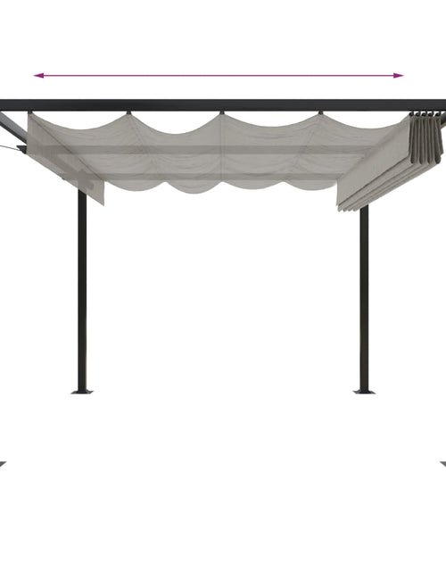 Загрузите изображение в средство просмотра галереи, Pavilion grădină, acoperiș retractabil, crem, 3x3 m Lando - Lando
