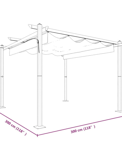 Încărcați imaginea în vizualizatorul Galerie, Pavilion grădină, acoperiș retractabil, crem, 3x3 m Lando - Lando
