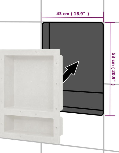 Загрузите изображение в средство просмотра галереи, Nișă de duș, 2 compartimente, alb mat, 41x51x10 cm Lando - Lando
