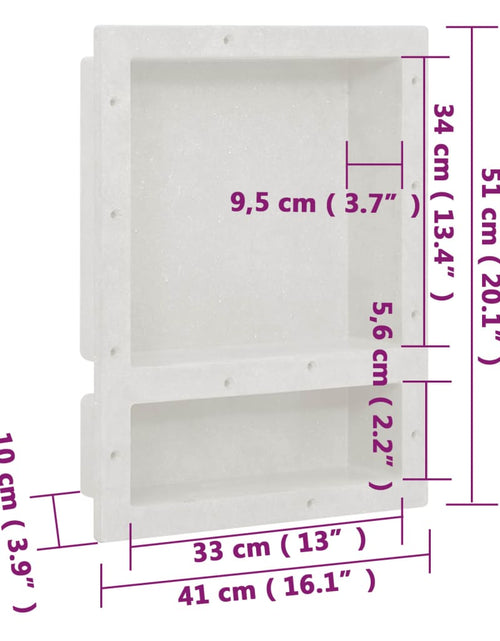 Загрузите изображение в средство просмотра галереи, Nișă de duș, 2 compartimente, alb mat, 41x51x10 cm Lando - Lando

