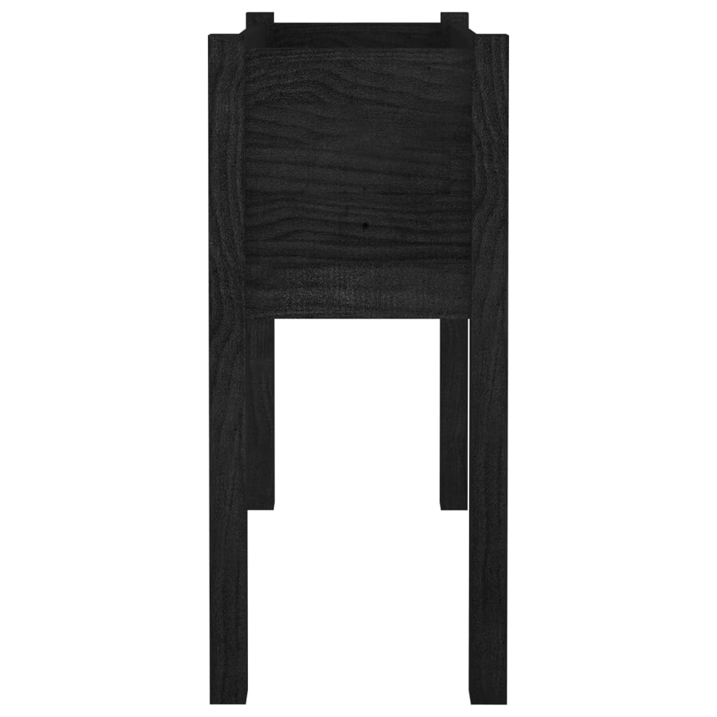 Jardiniere de grădină 2 buc. negru 70x31x70 cm lemn masiv pin - Lando