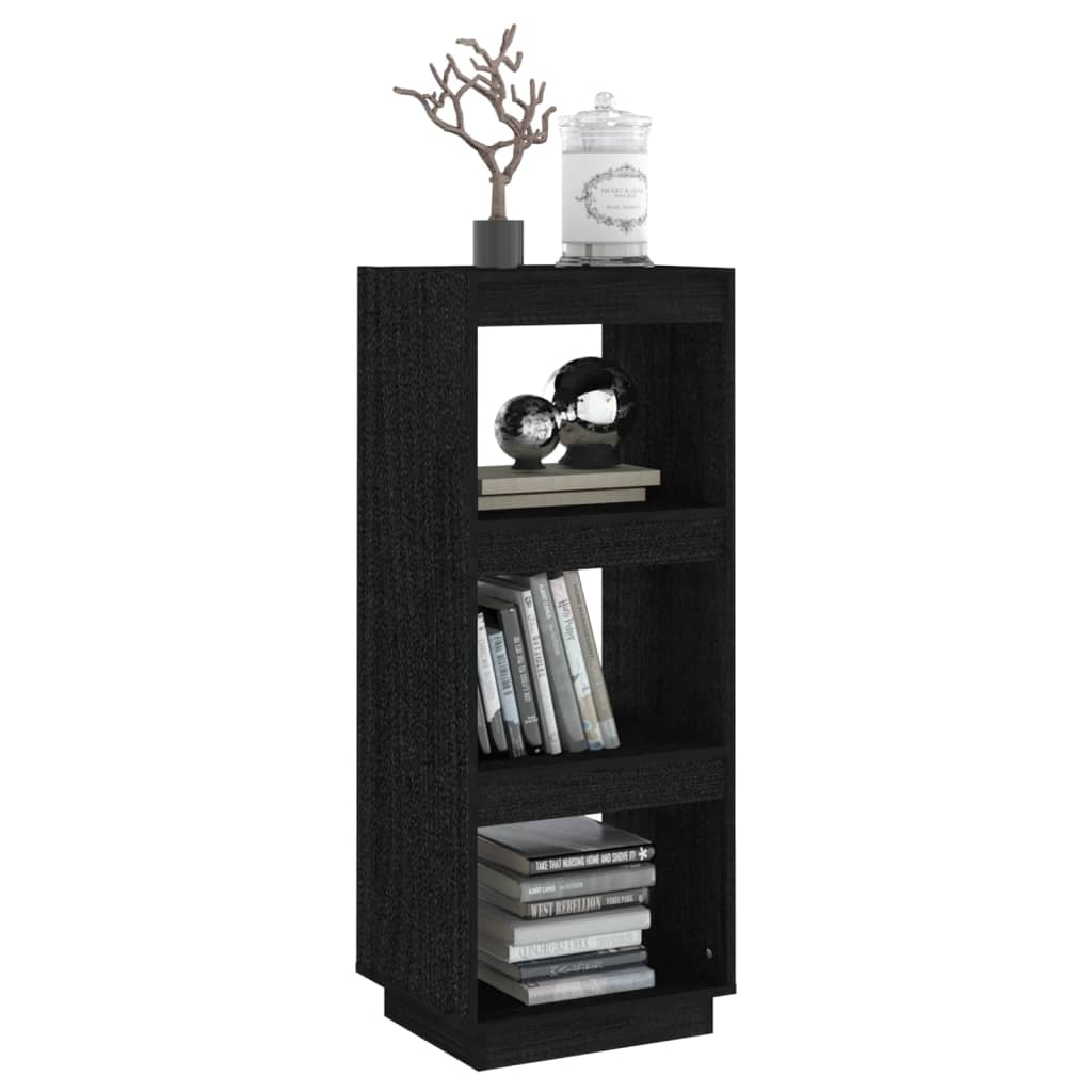 Bibliotecă/Separator cameră negru 40x35x103 cm lemn masiv pin Lando - Lando