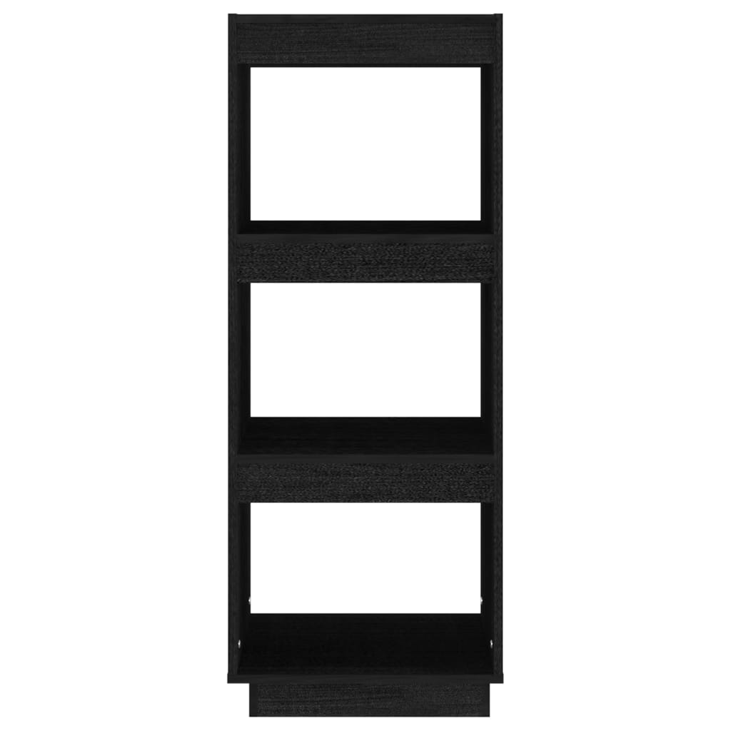 Bibliotecă/Separator cameră negru 40x35x103 cm lemn masiv pin Lando - Lando