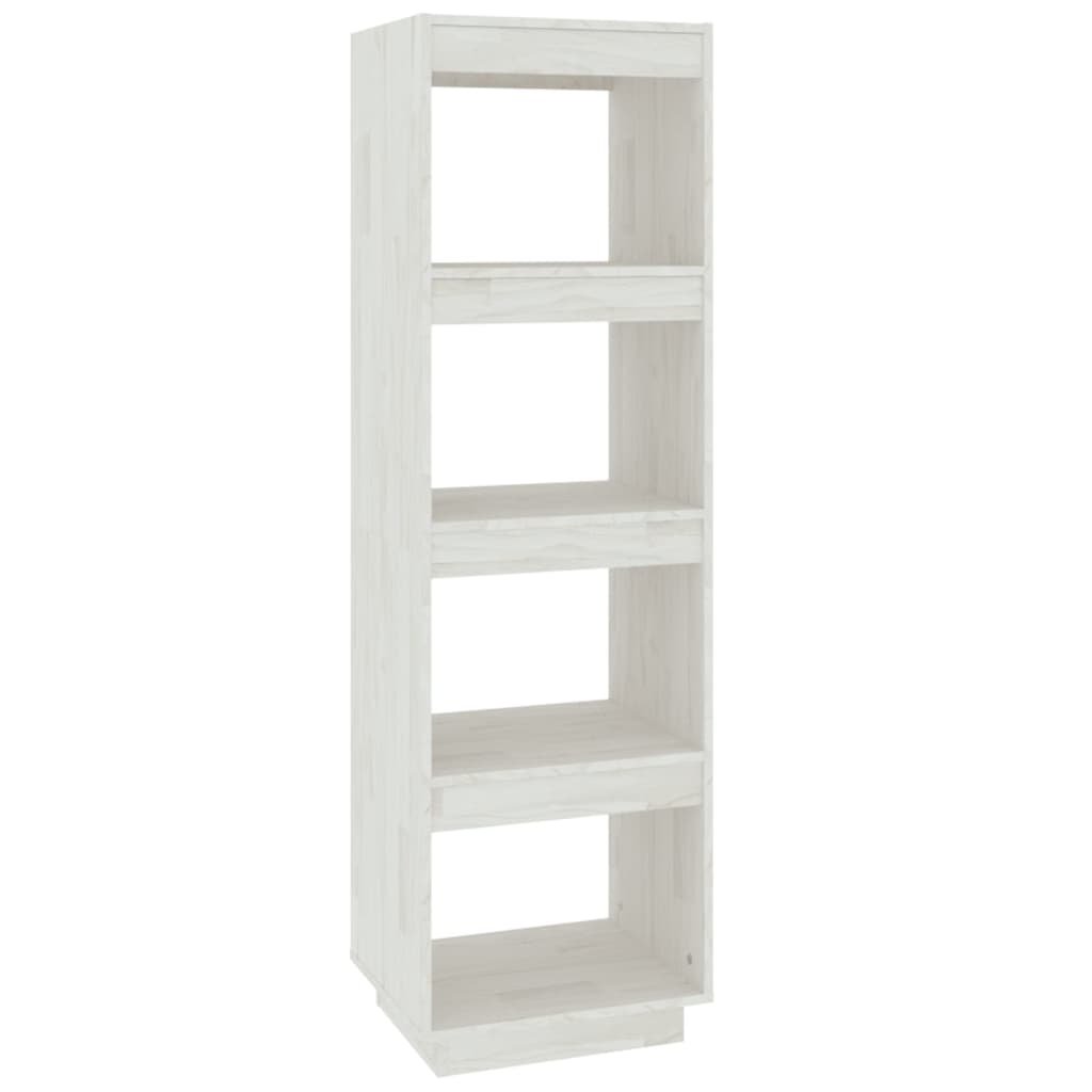 Bibliotecă/Separator cameră, alb, 40x35x135 cm, lemn masiv pin Lando - Lando