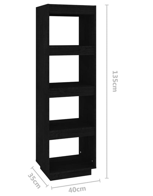 Загрузите изображение в средство просмотра галереи, Bibliotecă/Separator cameră negru 40x35x135 cm lemn masiv pin Lando - Lando
