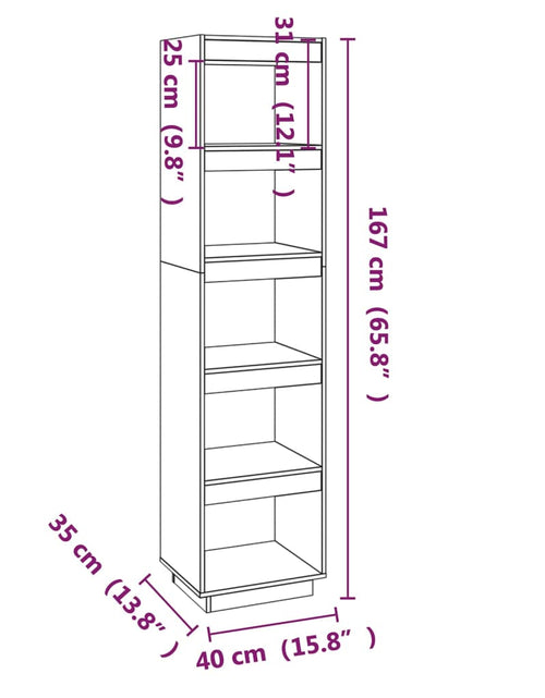 Загрузите изображение в средство просмотра галереи, Bibliotecă/Separator cameră gri 40x35x167 cm lemn masiv de pin Lando - Lando
