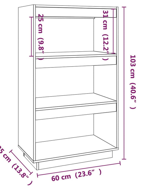 Încărcați imaginea în vizualizatorul Galerie, Bibliotecă/Separator cameră, 60x35x103 cm, lemn masiv pin Lando - Lando
