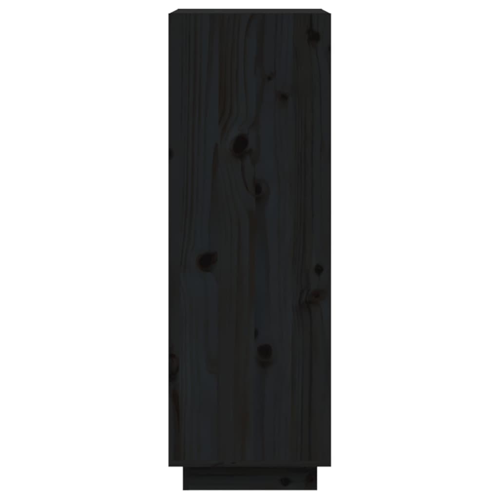 Bibliotecă/Separator cameră negru 60x35x103 cm lemn masiv pin Lando - Lando
