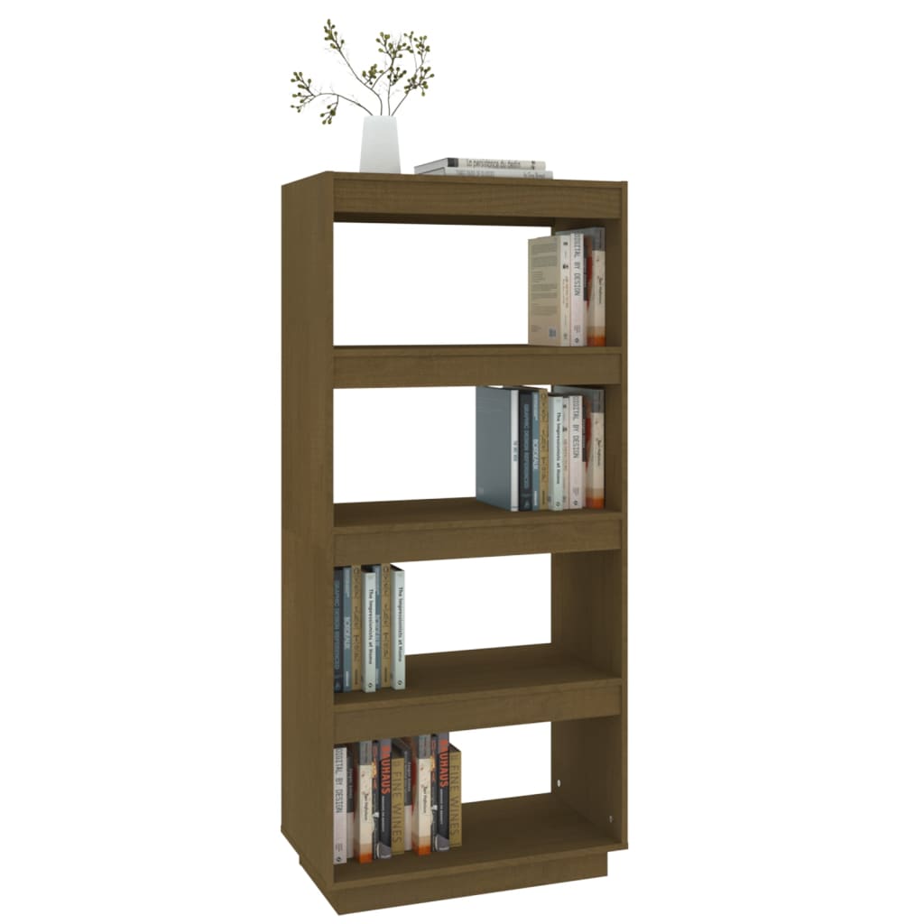Bibliotecă/Separator cameră, maro miere, 60x35x135 cm lemn pin Lando - Lando