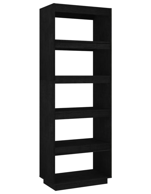 Загрузите изображение в средство просмотра галереи, Bibliotecă/Separator cameră negru 60x35x167 cm lemn masiv pin Lando - Lando
