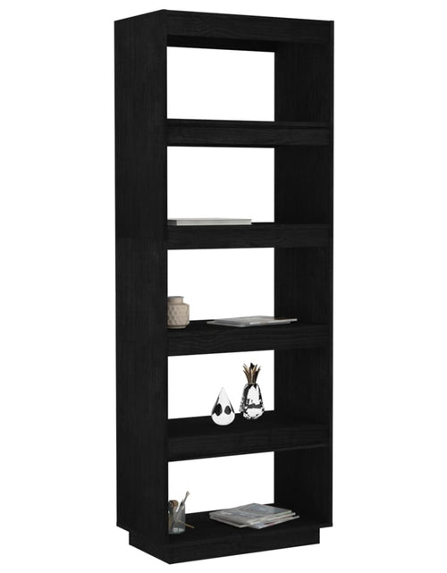 Încărcați imaginea în vizualizatorul Galerie, Bibliotecă/Separator cameră negru 60x35x167 cm lemn masiv pin Lando - Lando
