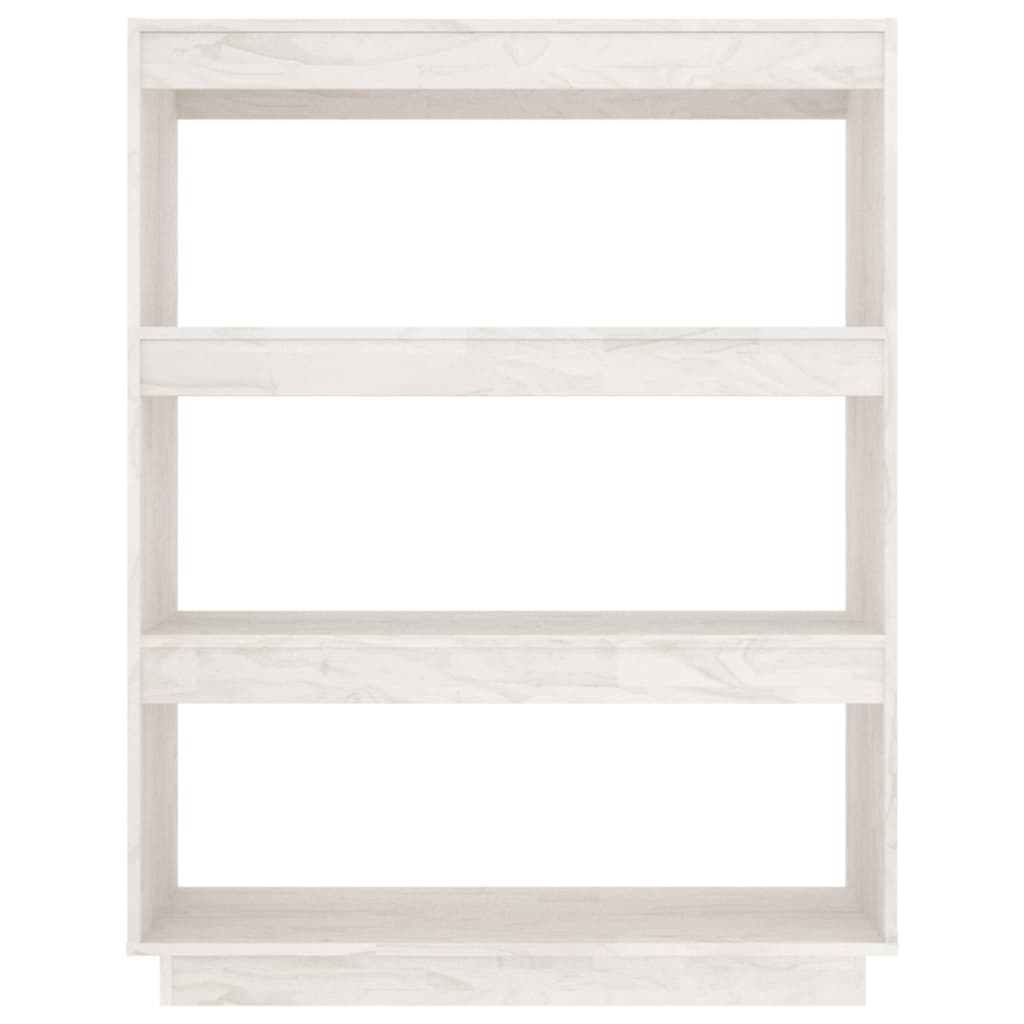 Bibliotecă/Separator cameră, alb, 80x35x103 cm, lemn masiv pin Lando - Lando