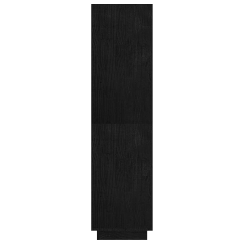 Bibliotecă/Separator cameră, negru 80x35x135 cm, lemn masiv pin Lando - Lando