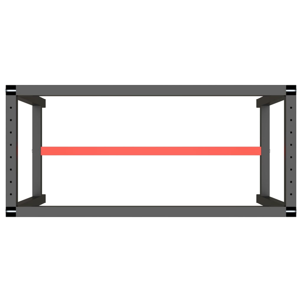 Cadru banc de lucru, negru mat/roșu mat, 110x50x79 cm, metal Lando - Lando