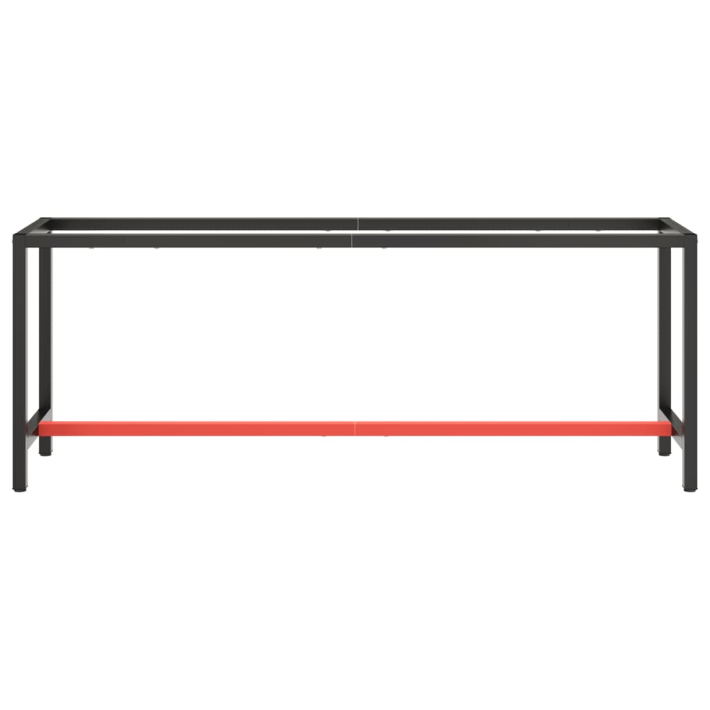 Cadru banc de lucru, negru mat/roșu mat, 210x50x79 cm, metal Lando - Lando