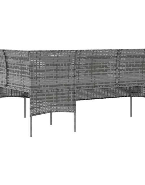 Загрузите изображение в средство просмотра галереи, Set canapele de grădină forma L cu perne 5 piese gri poliratan - Lando
