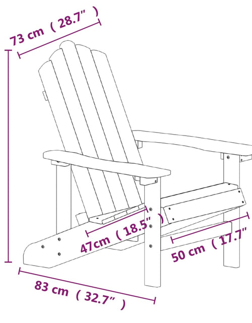 Încărcați imaginea în vizualizatorul Galerie, Scaun de grădină Adirondack, alb, HDPE - Lando
