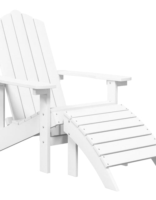 Загрузите изображение в средство просмотра галереи, Scaun de grădină Adirondack cu suport pentru picioare alb HDPE - Lando
