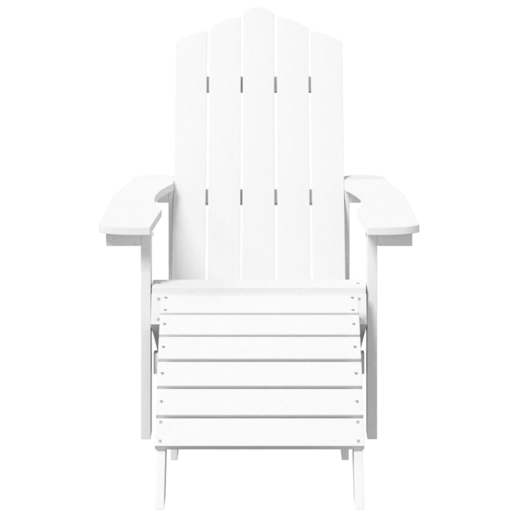 Scaun de grădină Adirondack cu suport pentru picioare alb HDPE - Lando