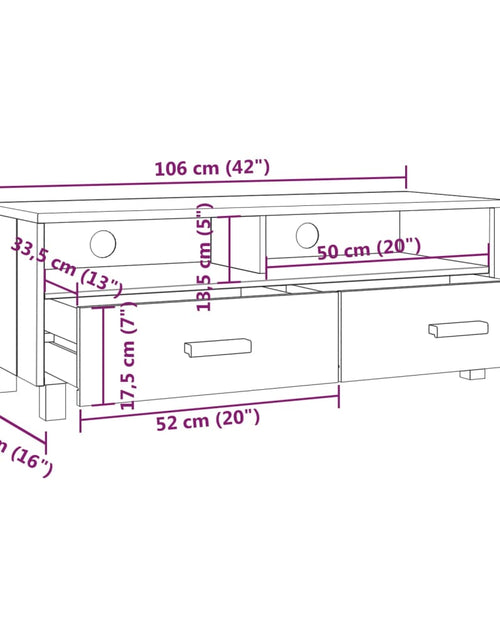 Încărcați imaginea în vizualizatorul Galerie, Dulap TV „HAMAR”, alb, 106x40x40 cm, lemn masiv de pin Lando - Lando
