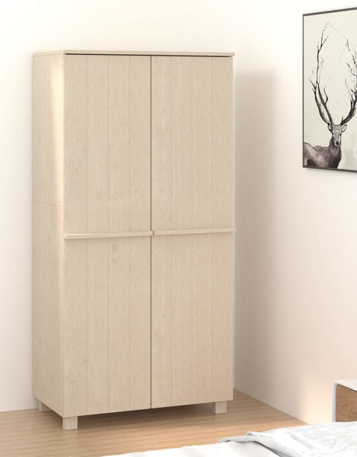 Încărcați imaginea în vizualizatorul Galerie, Dulap haine „HAMAR” maro miere 89x50x180 cm, lemn masiv de pin - Lando
