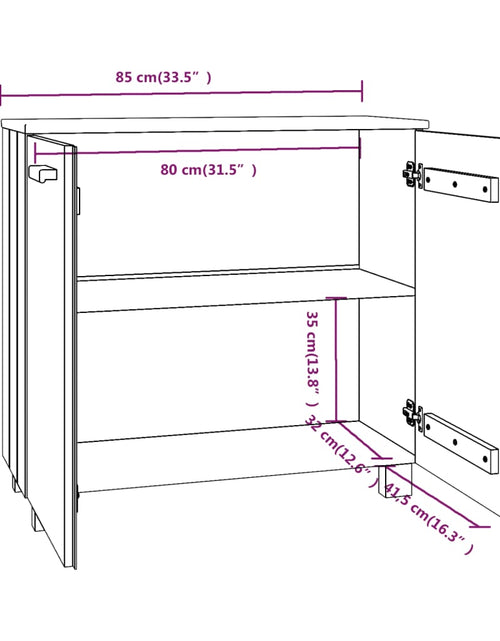 Загрузите изображение в средство просмотра галереи, Servantă „HAMAR”, gri închis, 85x35x80 cm, lemn masiv pin Lando - Lando
