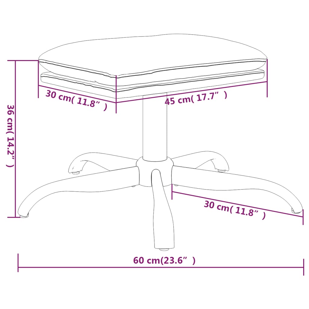 Taburet, crem, 60x60x36 cm, material textil Lando - Lando