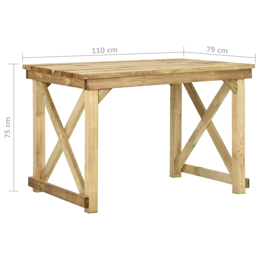 Masă de grădină, 110x79x75 cm, lemn de pin tratat - Lando