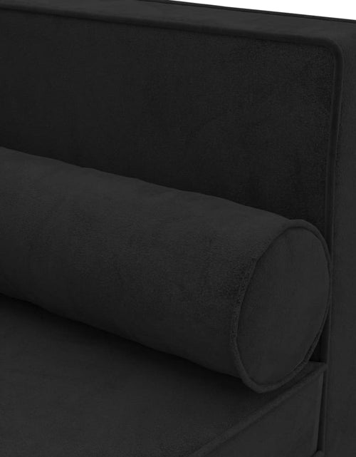 Încărcați imaginea în vizualizatorul Galerie, Șezlong cu perne și suport, negru, catifea - Lando
