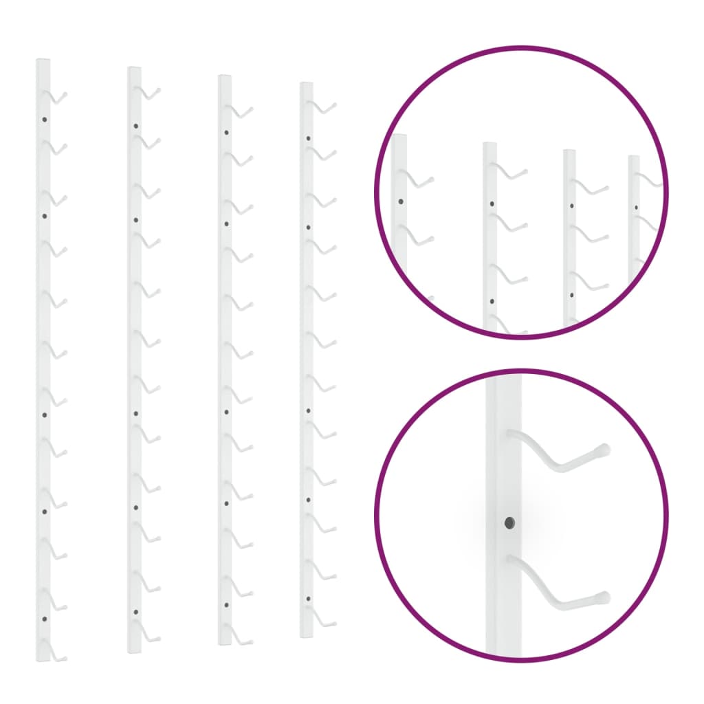 Suport sticle de vin de perete, 12 sticle, 2 buc., alb, fier - Lando