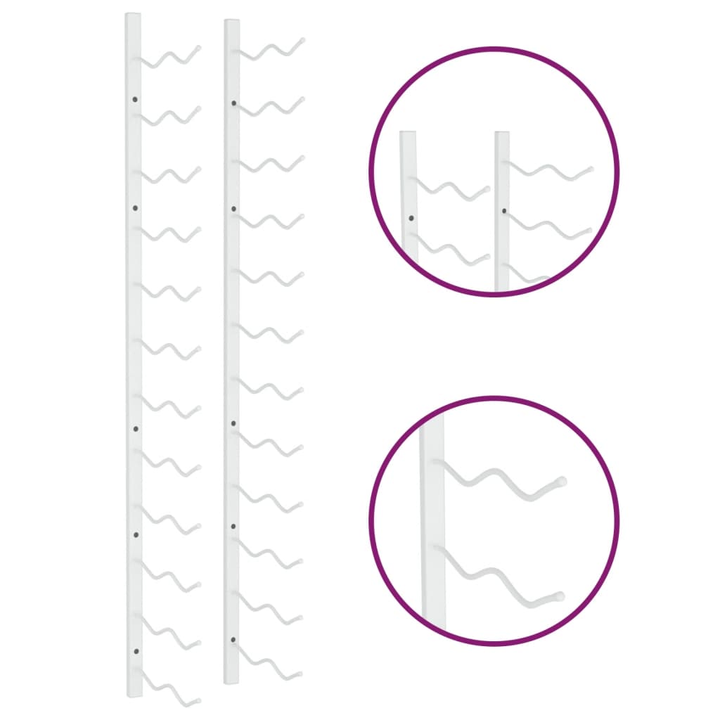Suport sticle de vin, de perete, 24 sticle, alb, fier - Lando