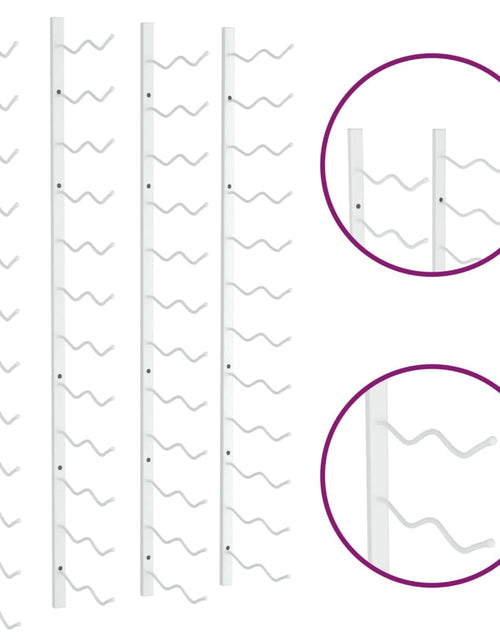 Загрузите изображение в средство просмотра галереи, Suport sticle de vin, de perete, 24 sticle, 2 buc., alb, fier - Lando
