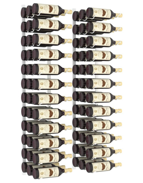 Загрузите изображение в средство просмотра галереи, Suport sticle vin montat pe perete 36 sticle, 2 buc. alb fier - Lando
