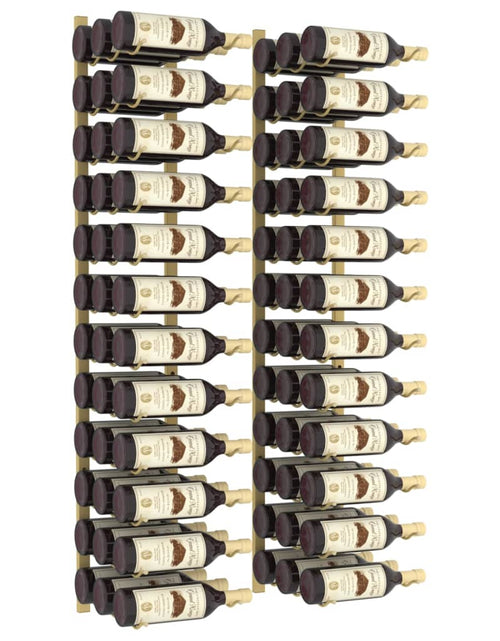 Încărcați imaginea în vizualizatorul Galerie, Suport sticle vin montat pe perete,2 buc.,36 sticle,auriu, fier - Lando

