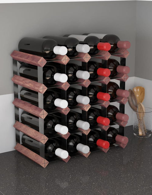 Încărcați imaginea în vizualizatorul Galerie, Suport sticle de vin, 20 sticle, maro, lemn masiv de pin - Lando
