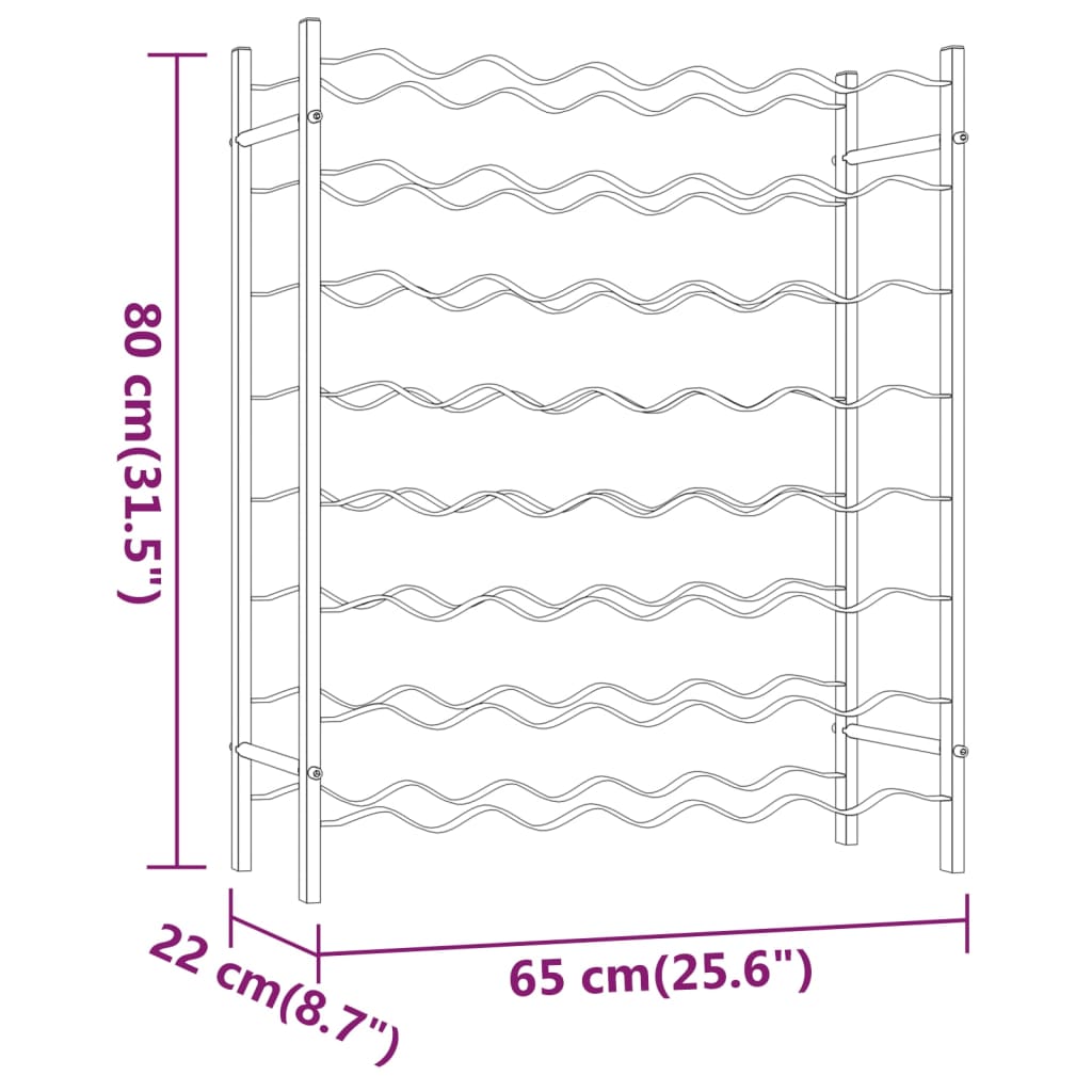 Suport sticle de vin, 48 sticle, metal - Lando