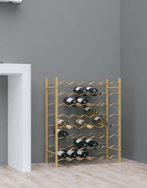 Загрузите изображение в средство просмотра галереи, Suport sticle de vin, 48 sticle, auriu, metal - Lando
