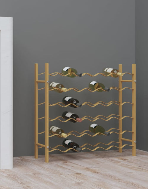 Загрузите изображение в средство просмотра галереи, Suport sticle de vin pentru 36 sticle, auriu,metal - Lando
