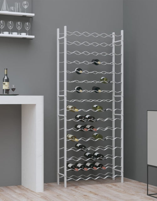Încărcați imaginea în vizualizatorul Galerie, Suport sticle de vin pentru 96 sticle,alb, metal - Lando
