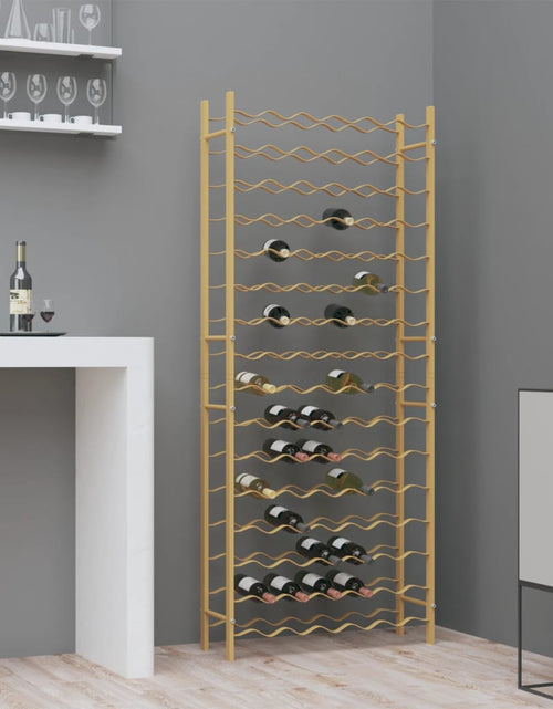 Încărcați imaginea în vizualizatorul Galerie, Suport sticle de vin pentru 96 sticle, auriu,metal - Lando
