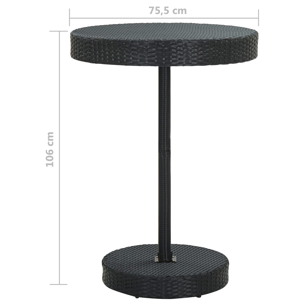 Set mobilier bar de grădină cu perne, 5 piese, negru, poliratan - Lando