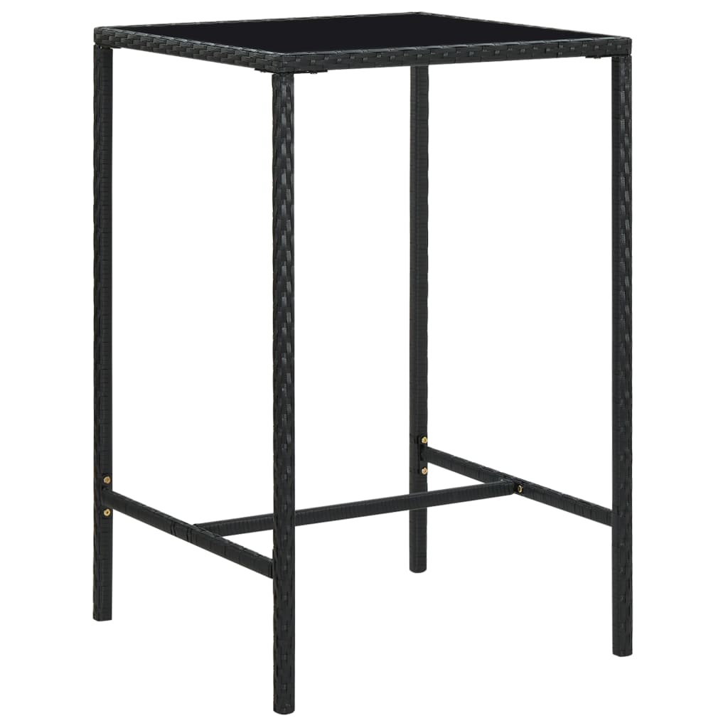 Set mobilier bar de grădină cu perne, 5 piese, negru, poliratan - Lando