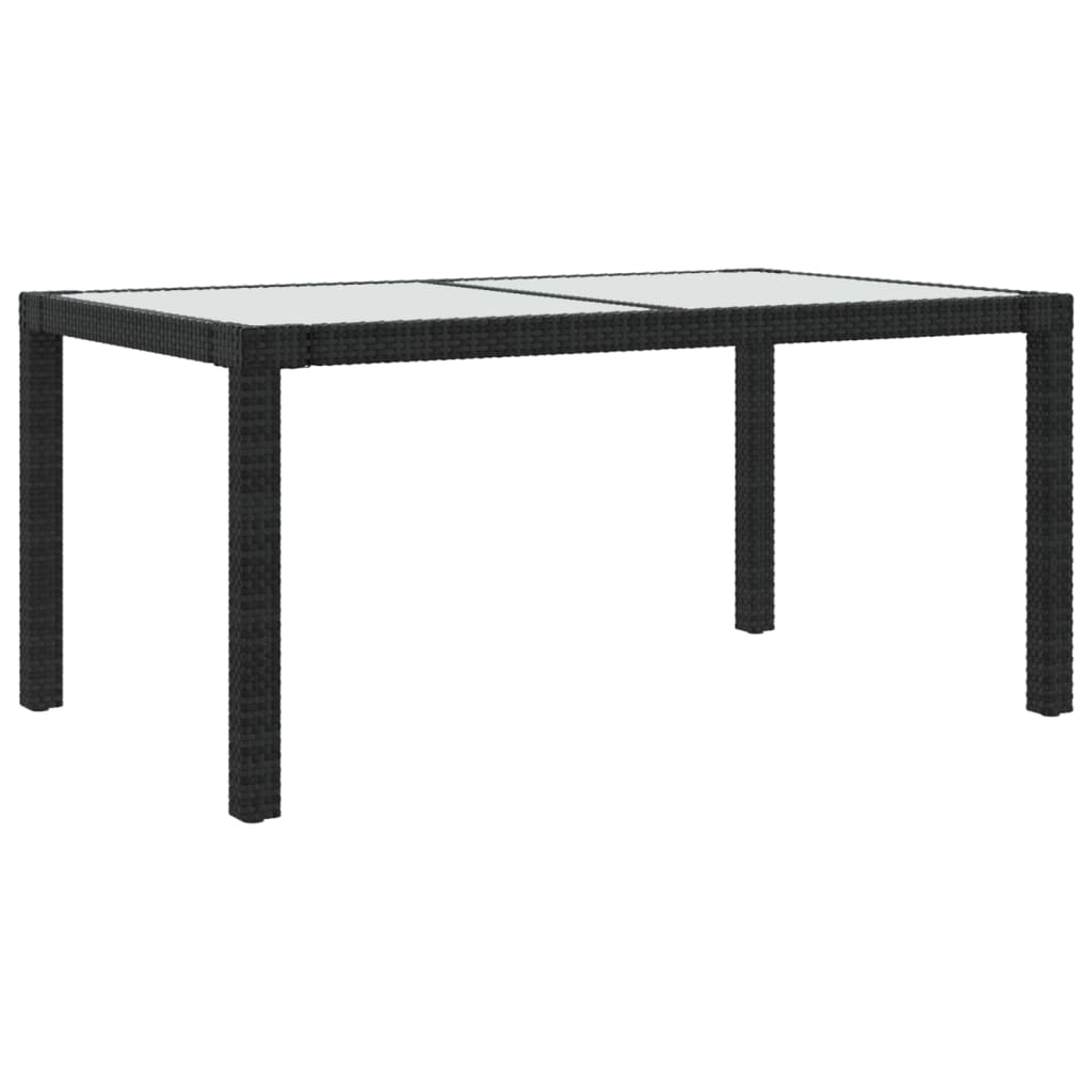 Set mobilier de exterior cu perne, 5 piese, negru, poliratan - Lando