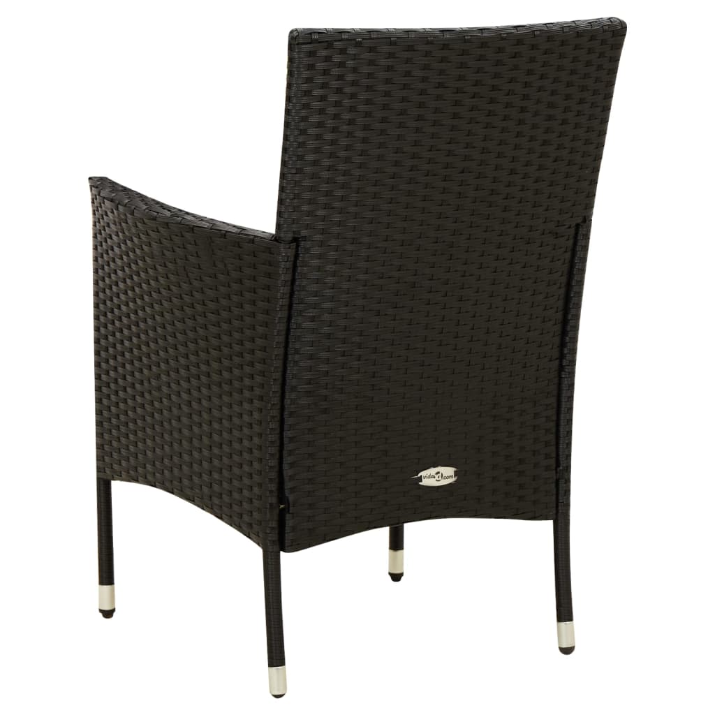 Set mobilier de grădină cu perne, 9 piese, negru, poliratan - Lando