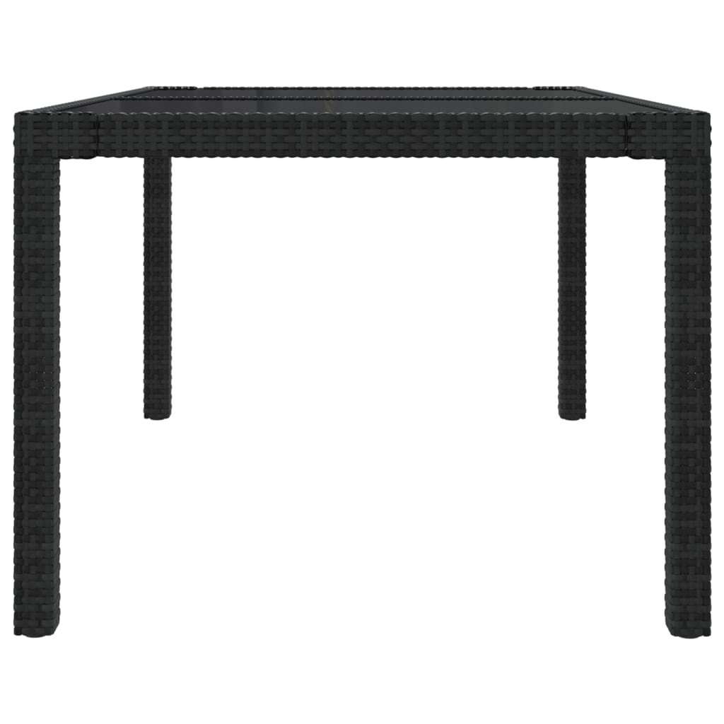 Set mobilier de exterior cu perne, 5 piese, negru, poliratan - Lando
