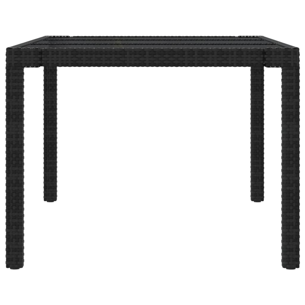 Set mobilier de exterior cu perne, 7 piese, negru, poliratan - Lando