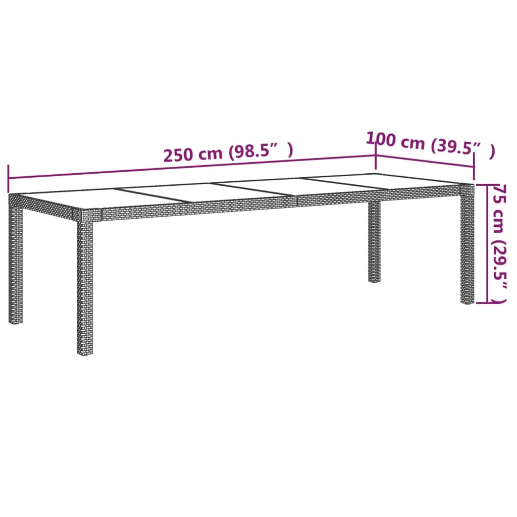 Set mobilier de grădină cu perne, 9 piese, negru, poliratan - Lando