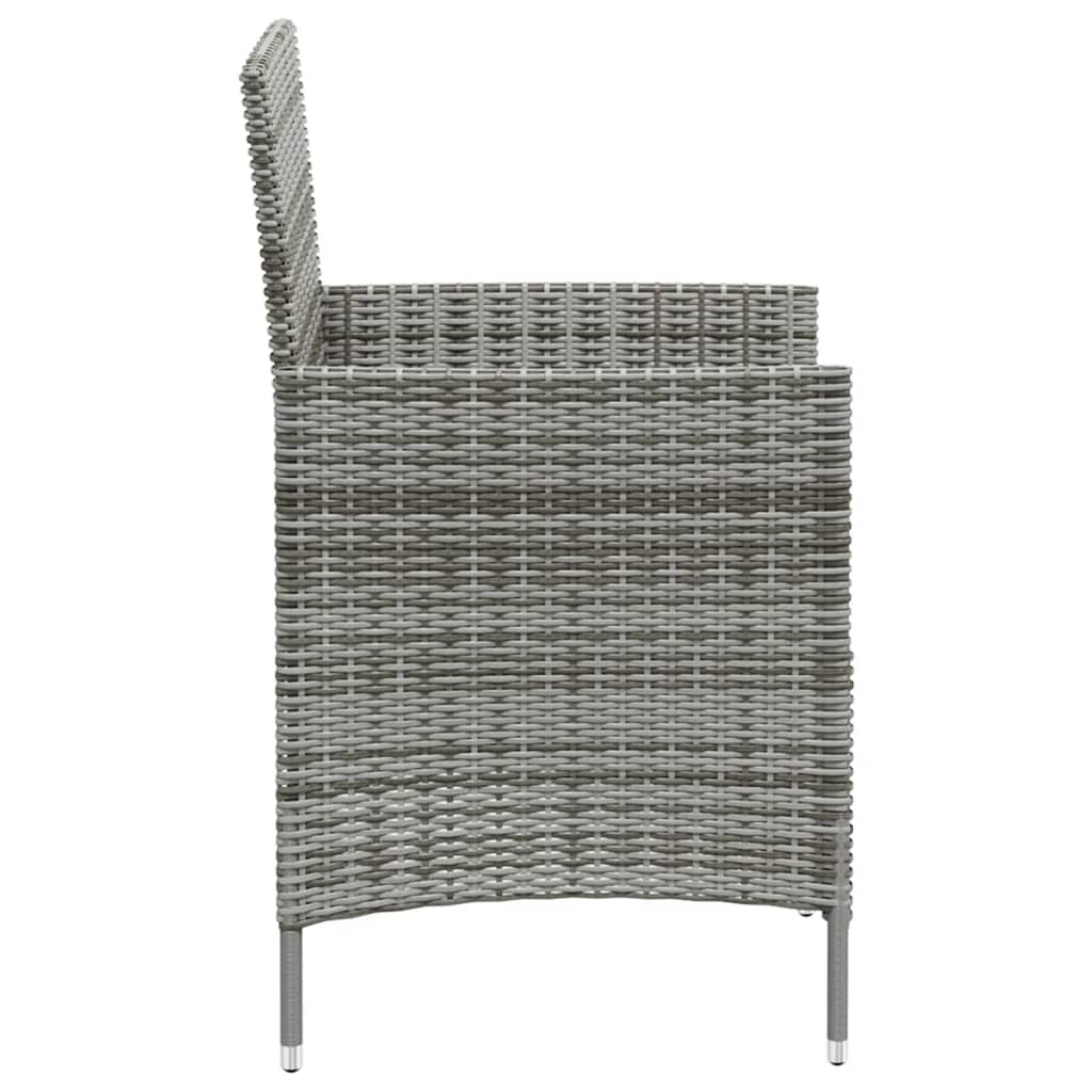 Set mobilier de exterior cu perne, 3 piese, gri, poliratan - Lando