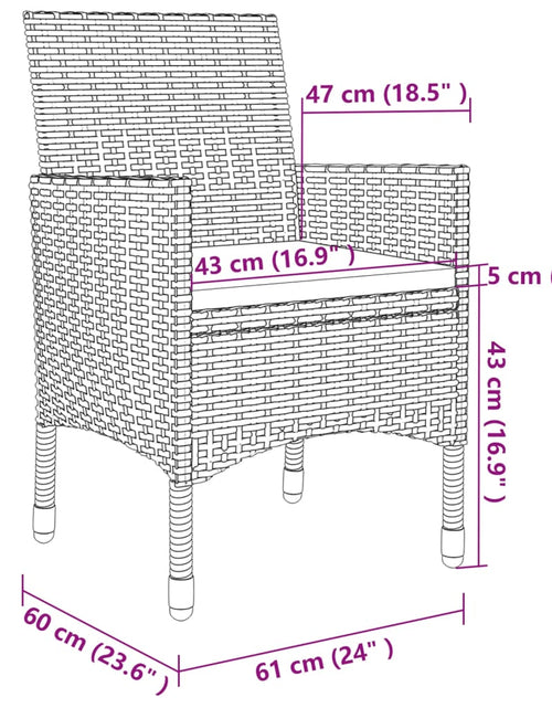 Загрузите изображение в средство просмотра галереи, Set mobilier de exterior cu perne, 5 piese, gri, poliratan - Lando
